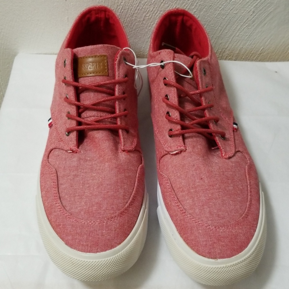 Red Chambray Sneakers